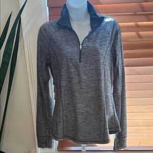 Old Navy Black and Gray Women's Quarter-Zip Sweatshirt